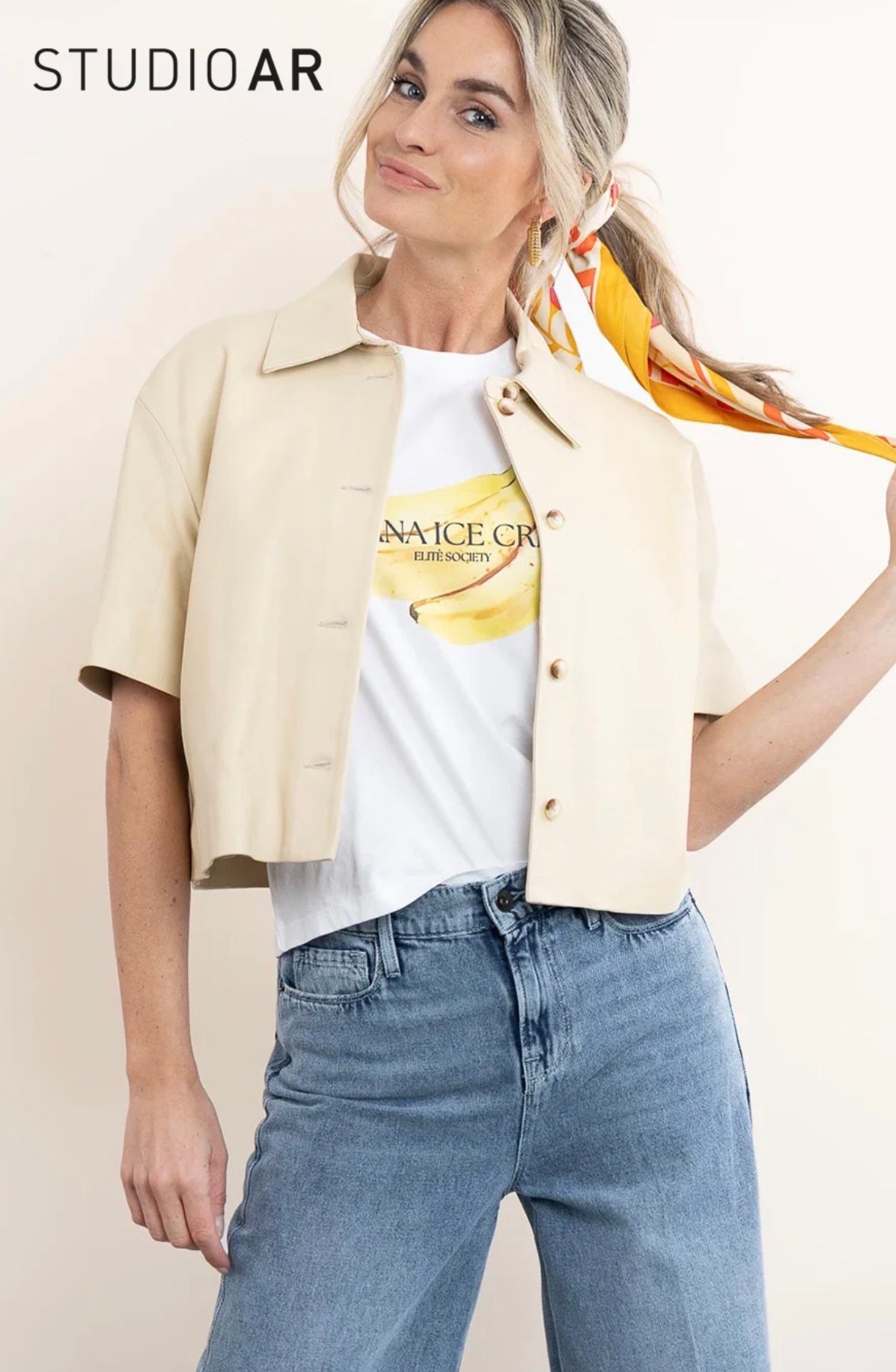 Studio AR Leather Top EVELINE 015L261018 Butter
