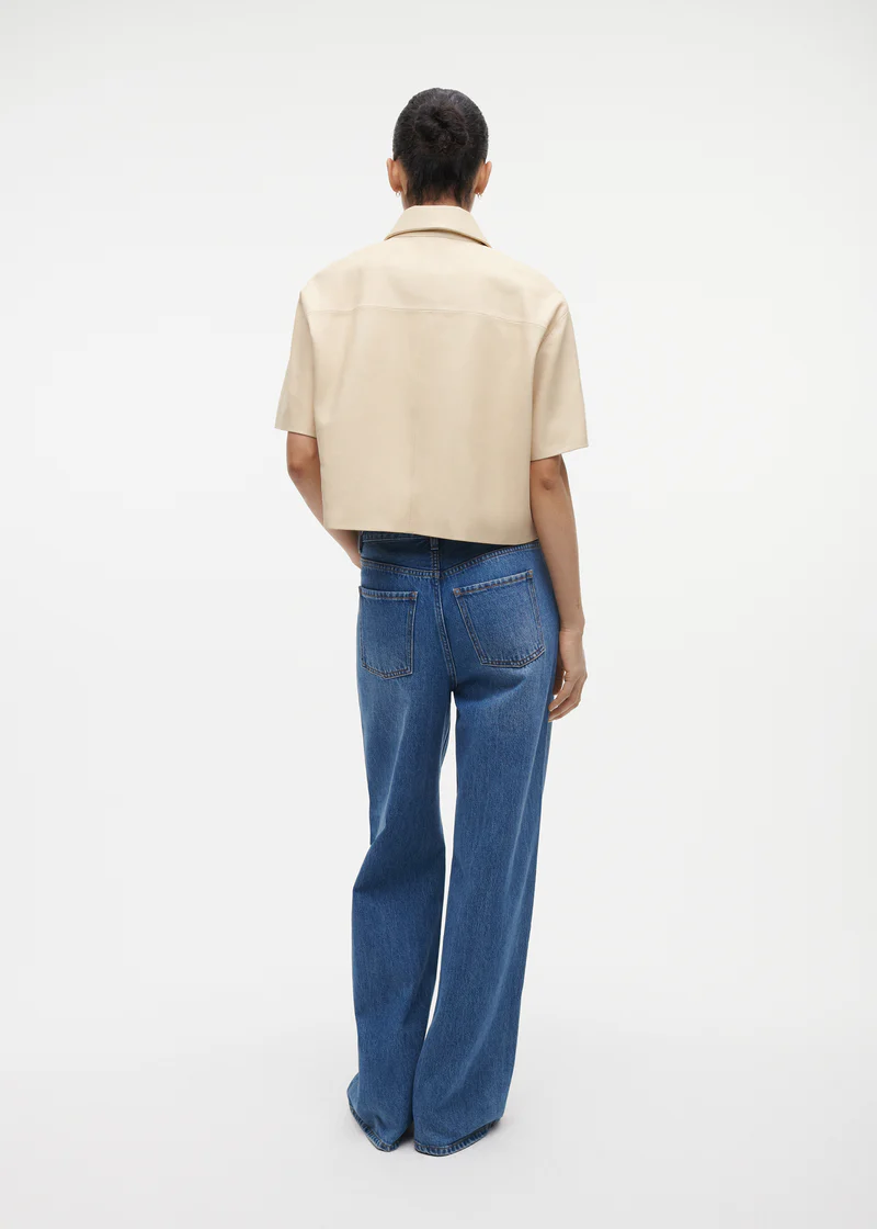 Studio AR Leather Top EVELINE 015L261018 Butter - Afbeelding 4