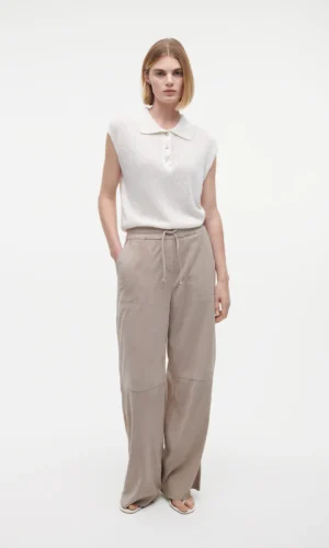 Studio AR Suède Broek NADIA 005L261010 Smoke Grey