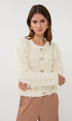 Esqualo Vest Fringes SP26.02023 Ecru