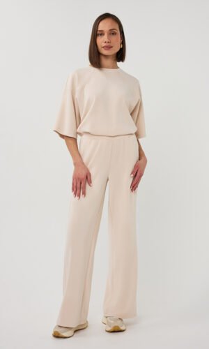 Esqualo Jogpants Wide Stripe SP26.05006 Natural