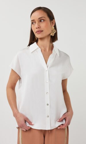 Esqualo Blouse Satijn SP26.10012 Off White