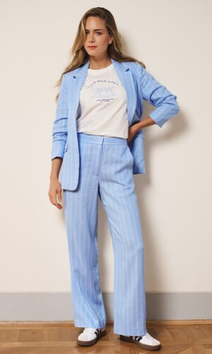 Esqualo Krijtstreep Broek SP26.17006 Pacific Blue