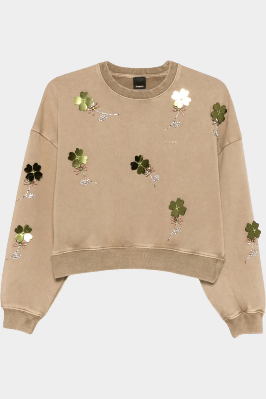 Pinko Sweater Borduursel 106302-A34L Beige-Kelp - Afbeelding 5