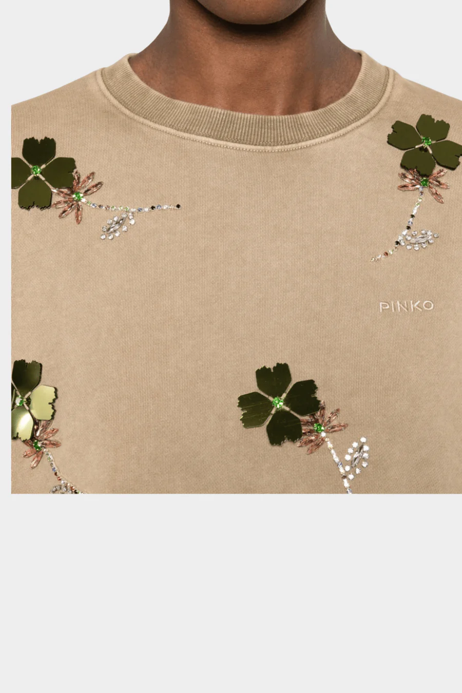 Pinko Sweater Borduursel 106302-A34L Beige-Kelp - Afbeelding 2
