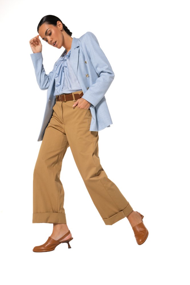 Caroline Biss Blouse Satijn Volant 1623 Crystal Blue - Afbeelding 4