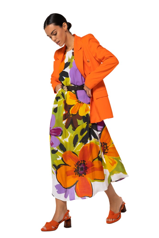 Caroline Biss Mouwloze Midi-Jurk Bloemenprint 1178 Multi Color - Afbeelding 3