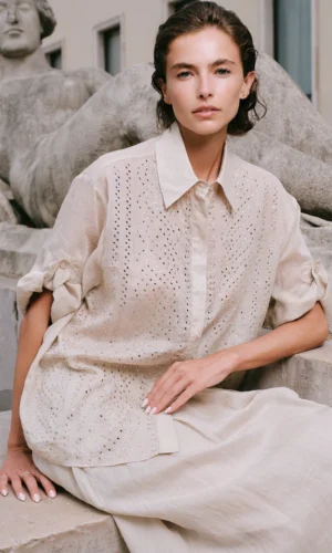 Interdee Linnen Overhemd 660253 Zand