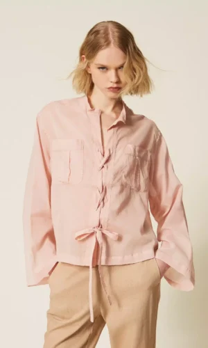 Twinset Muslin Blouse Striksluiting 261TF2052 Roze