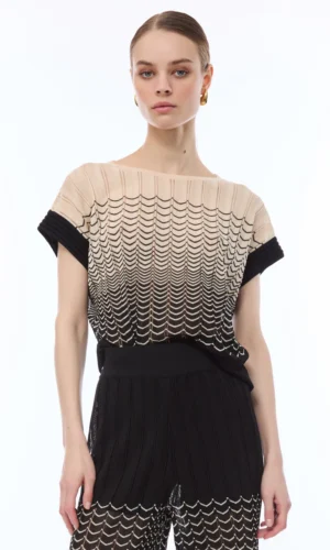 Nenette Trui 41BB-MICOL Zwart/Zand