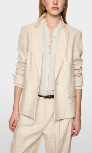 MarcCain Blazer Subtiel Luipaardpatroon AC3429W43 Bright Ecru