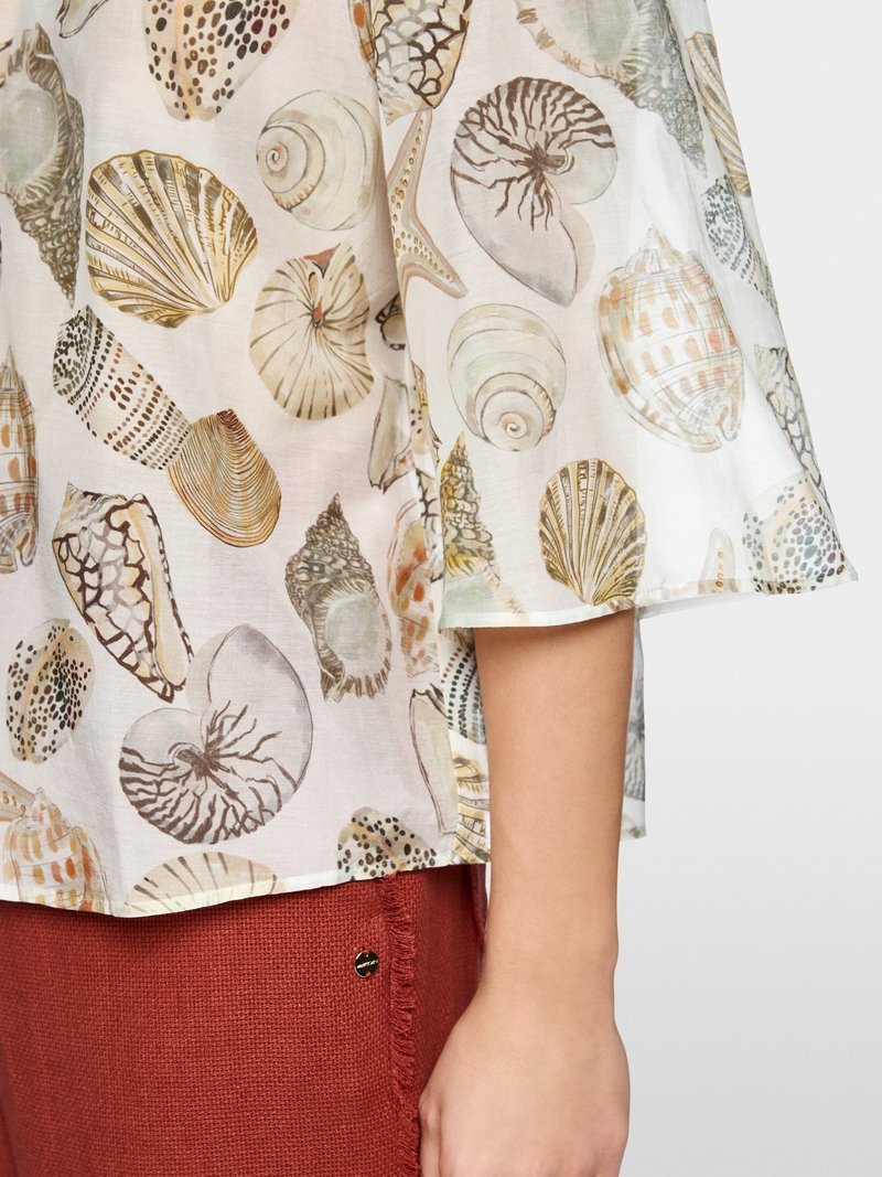 MarcCain Overhemdblouse Linnen / Zijde AC5139W51 Off White - Afbeelding 5