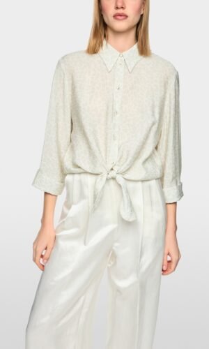 MarcCain Blouse Knoopdetail AC5143W58 Bright Ecru