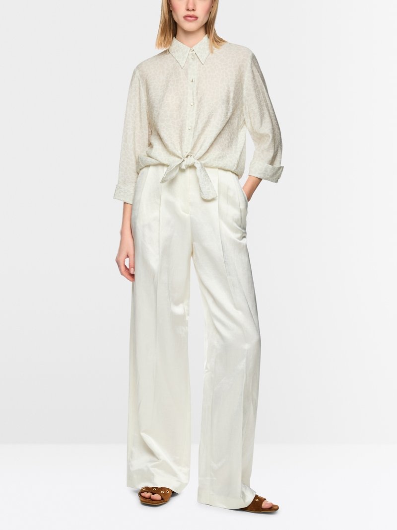 MarcCain Blouse Knoopdetail AC5143W58 Bright Ecru - Afbeelding 2