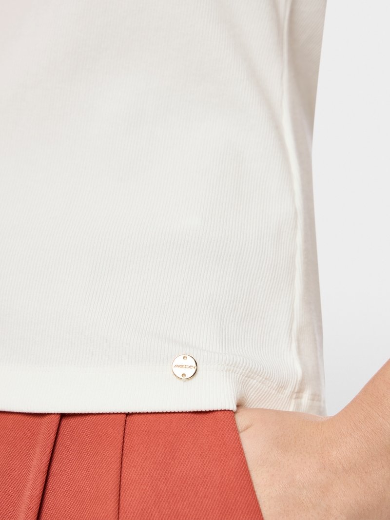 MarcCain Top Geribbelde Stretch AC6122J52 Off White - Afbeelding 7