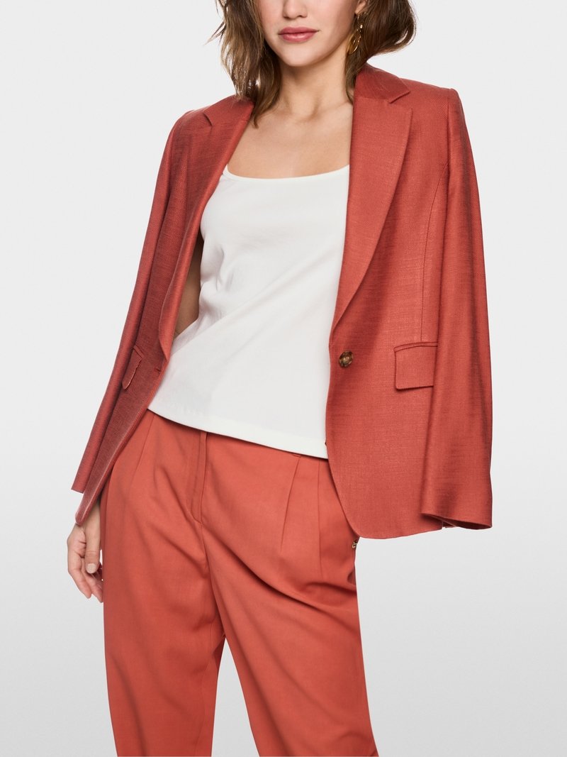 MarcCain Top Geribbelde Stretch AC6122J52 Off White - Afbeelding 3