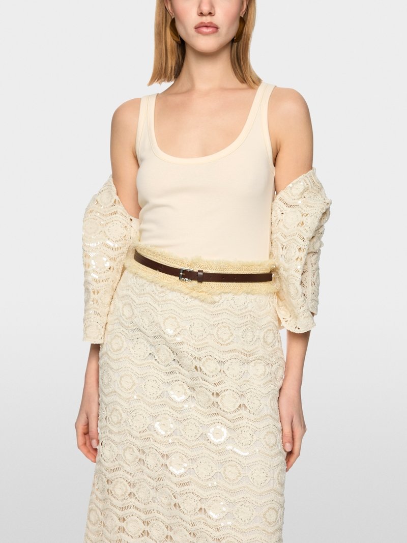 MarcCain Basic Top Stretchkatoen AC6139J14 Bright Ecru