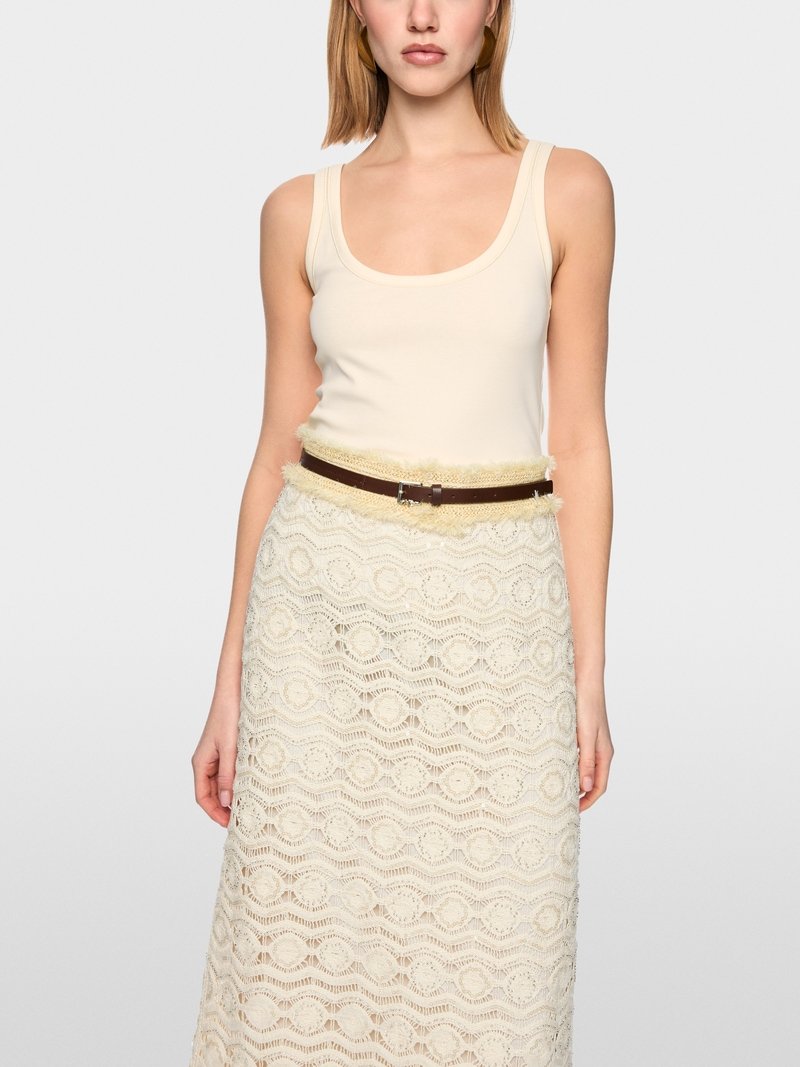 MarcCain Basic Top Stretchkatoen AC6139J14 Bright Ecru - Afbeelding 5