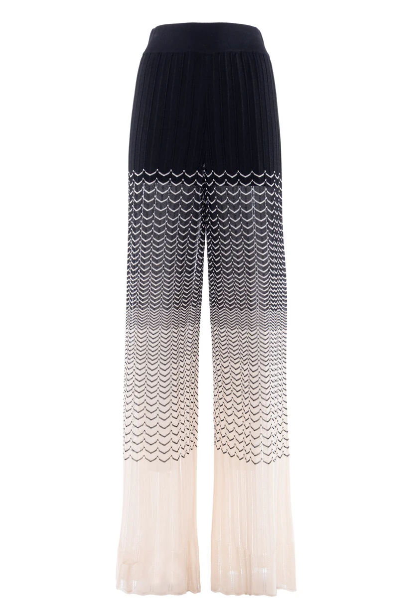 Nenette Gebreide Broek 41BB-YODA Zwart/Zand - Afbeelding 4