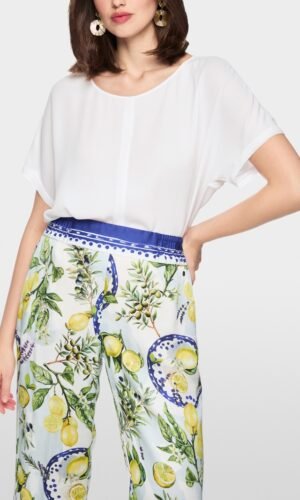 MarcCain Wijdvallende Blouse Soepelvallende Stof AA5102W90 White