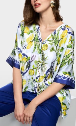 MarcCain Blouse Mediterrane Print AA5109Q03 White Multicolor