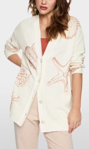 MarcCain Lange Vest AC3918M41 Off White