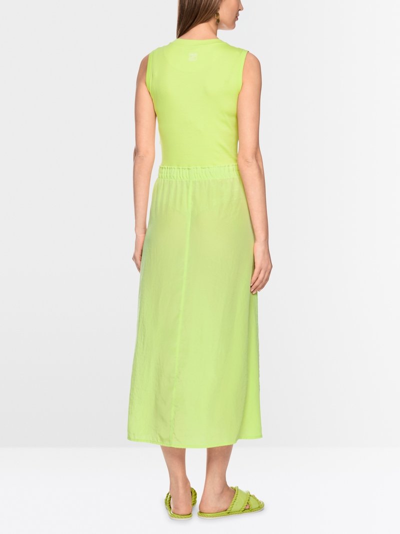 MarcCain Mouwloze Midi-Jurk Trekkoord AS2128J67 Sunny Lime - Afbeelding 6