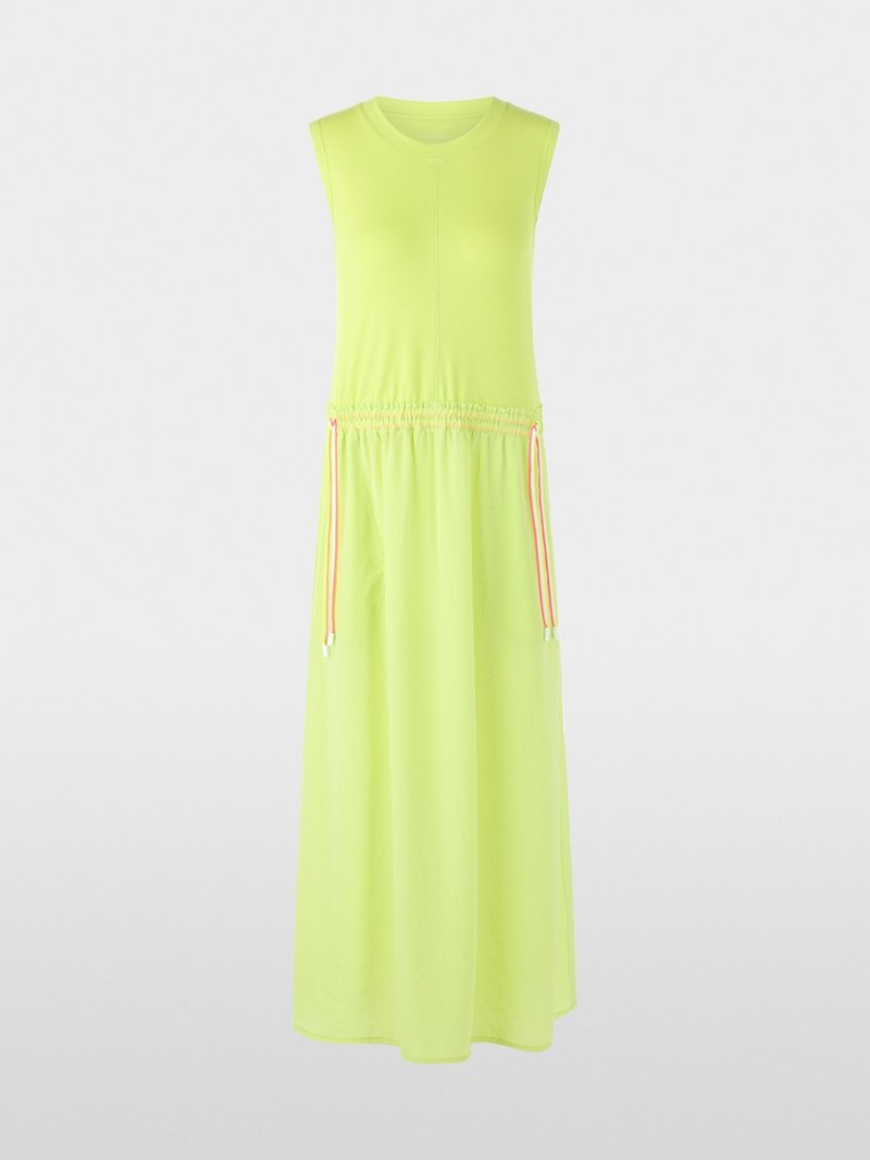 MarcCain Mouwloze Midi-Jurk Trekkoord AS2128J67 Sunny Lime - Afbeelding 7
