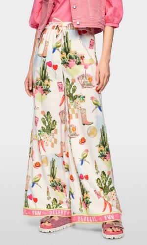 MarcCain Broek WILLMAR Wide Fit AS8152W52 White Multicolor